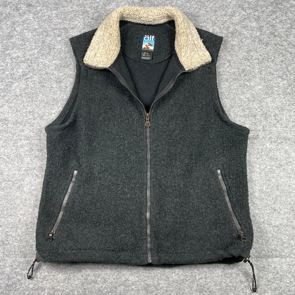Vintage Kuhl Alf Fleece Vest Mens L Grey Sherpa Collar Full Zip Outdoor 90s